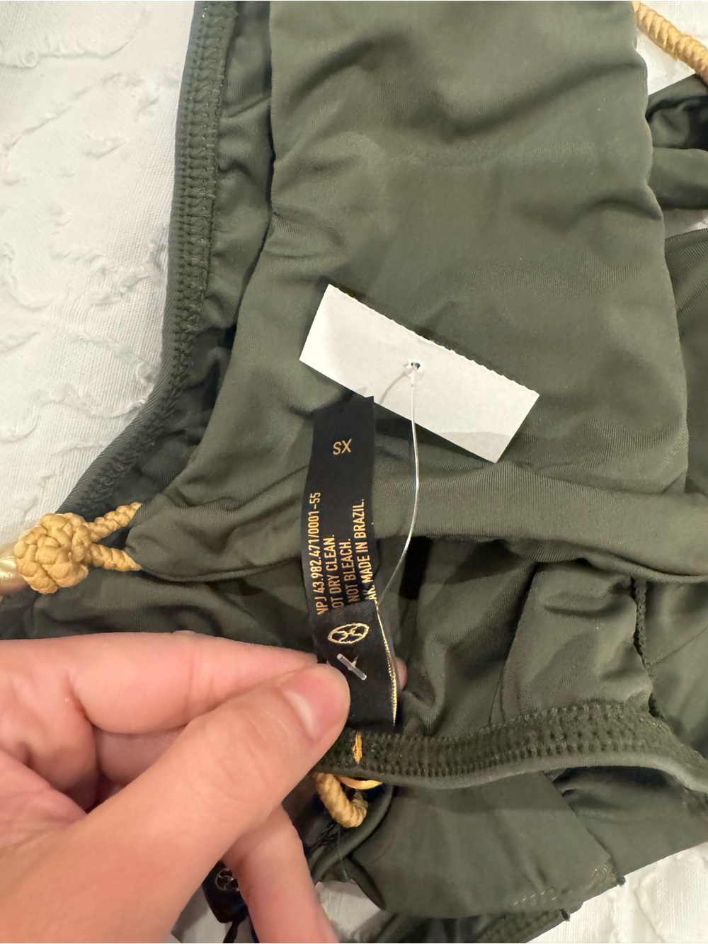 Vix Olive Green Strappy Ring Bikini set NWT Top L bottom XS together or sep - Picture 7 of 8